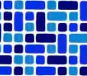 Fibreglass Pool Mosaic - Blue Blue Random Mosaic